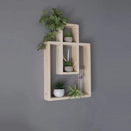 Wall mounted shelf unit- NW - Beige - 55x10x80 cm