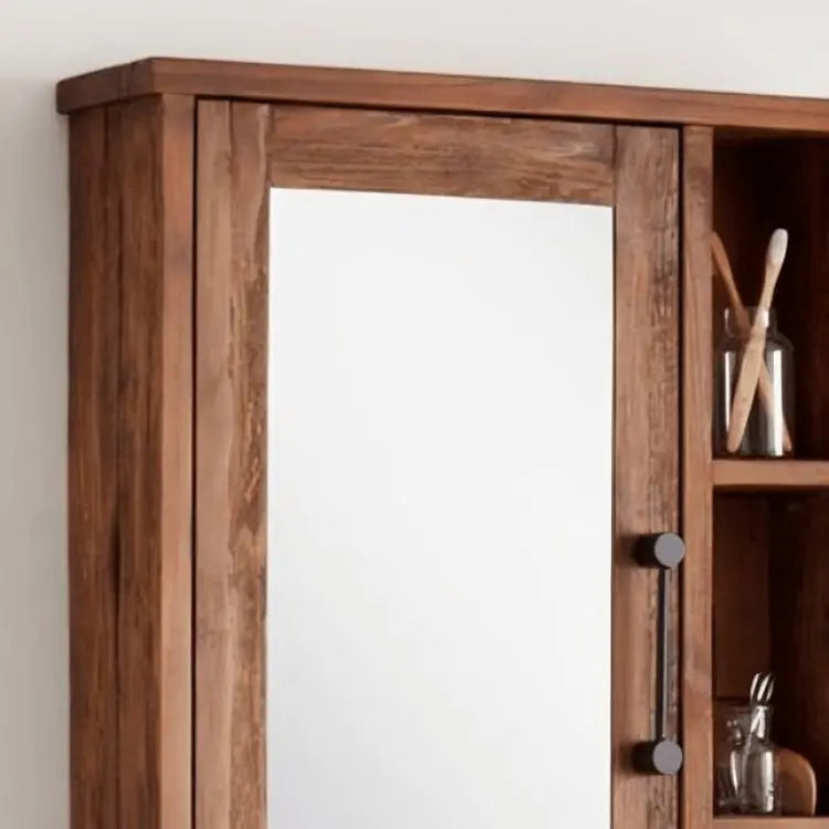 Mirror with storage unit-NW- Brown -55x15x80 cm