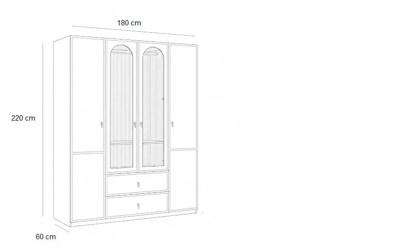 Wardrobe - MDF Wood - White - 180x60x220 cm