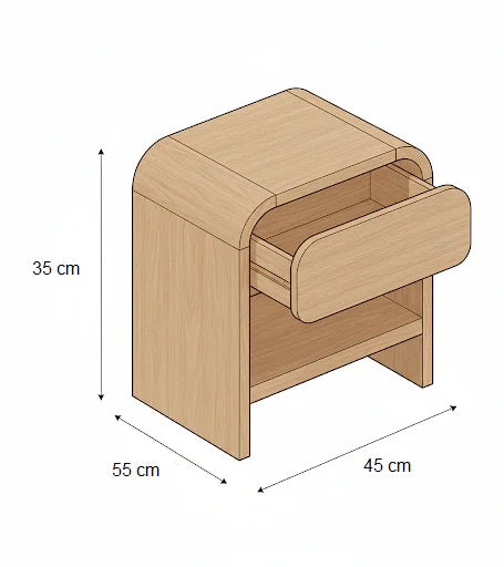 Commode - MDF Wood - Beige - 45x55x35 cm - Cataloug
