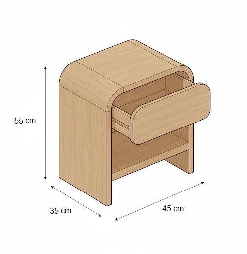 كومود - خشب إم دي إف - متعدد الألوان - 45×35×55 سم