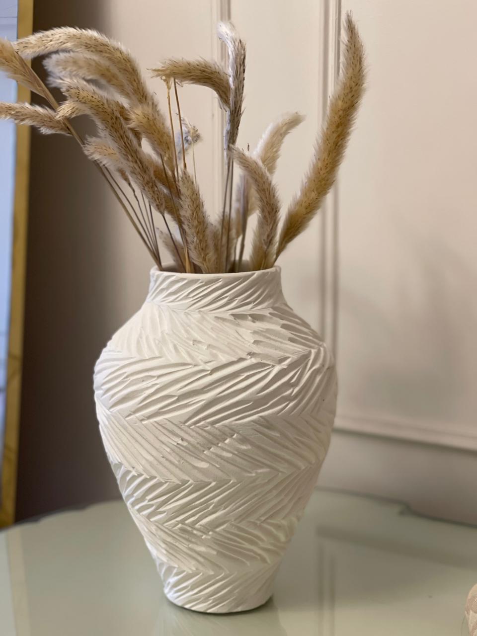 Pottery Vase- pride - Off White - 12x28 cm