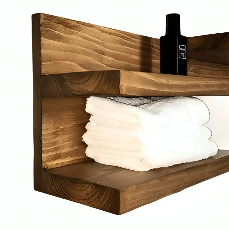 Wall mounted shelf -NW - Brown - 60x20x30 cm