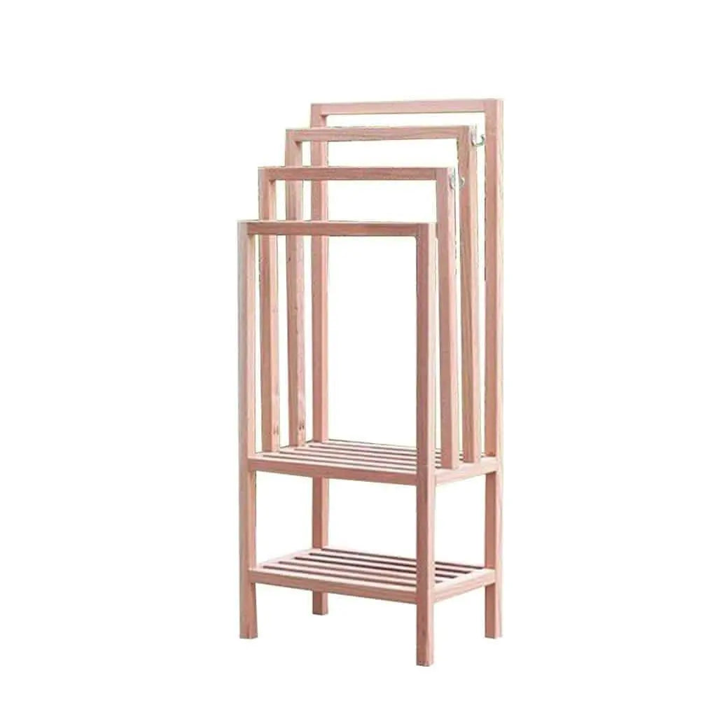 حامل تعليق مع رف - NW - لون خشبي 60x40x137 سم