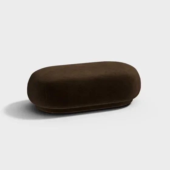 Pouf - velvet - brown - 80x45x40 - Cataloug