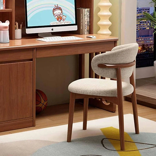 Dining Chair- Beech Wood - Linen- Beige- 45x48x78 cm