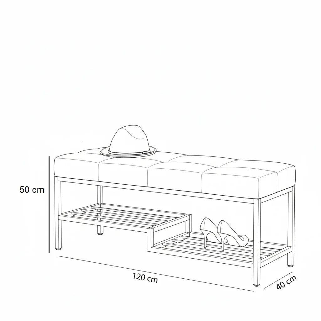 Banquet - Steel - Black - 120x40x50 cm - Cataloug