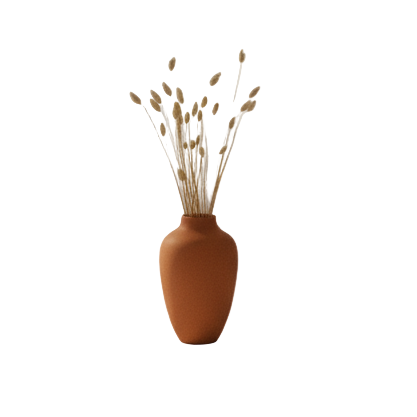 Pottery Vase-Pirde - Brick - 8x30 cm