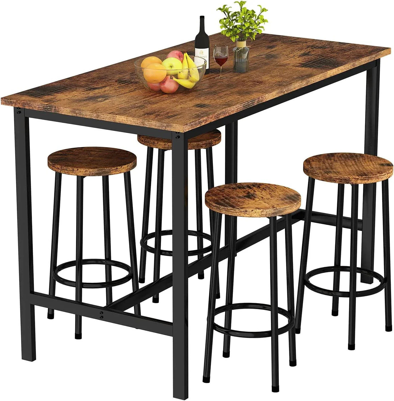 Dining Table - Steel - Musky wood - Browm - 120x60x90 CM