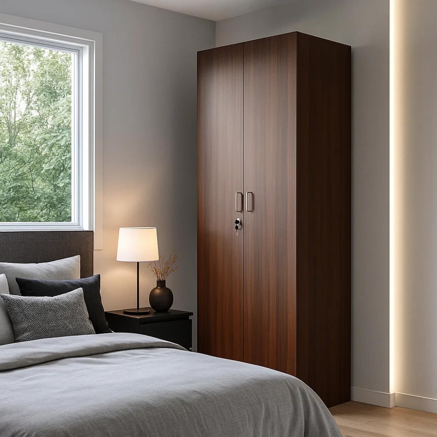 دولاب - خشب MDF - بني - 180x80x50 سم