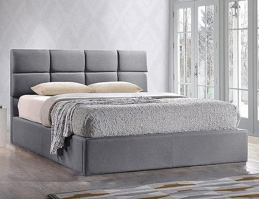 Bed - MDF - Linen - Grey - 140 CM - Cataloug