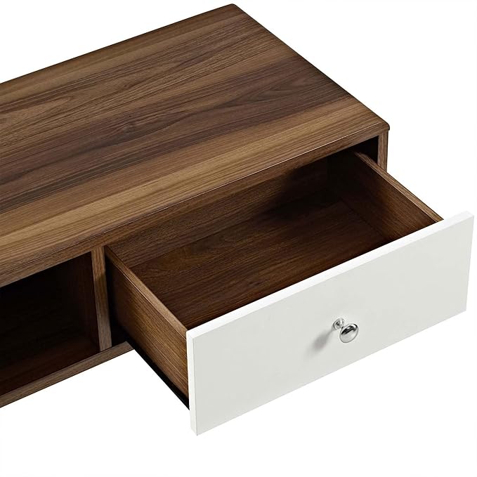 Tv unit - MDF and Beech legs - Brown - 140x40x40 cm