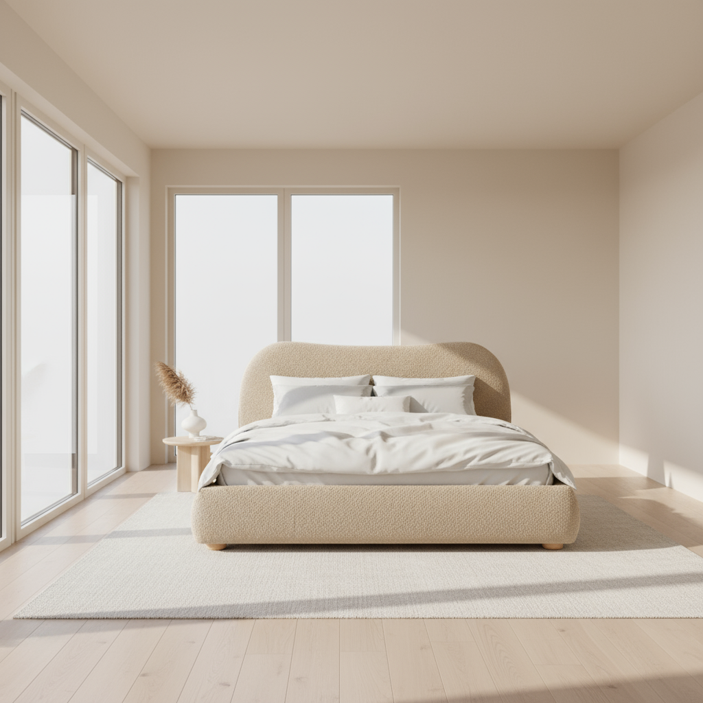 سرير - خشب MDF - بيج - متعدد المقاسات