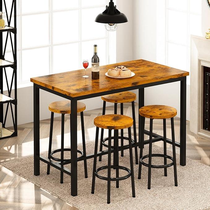 Dining Table - Steel - Musky wood - Browm - 120x60x90 CM