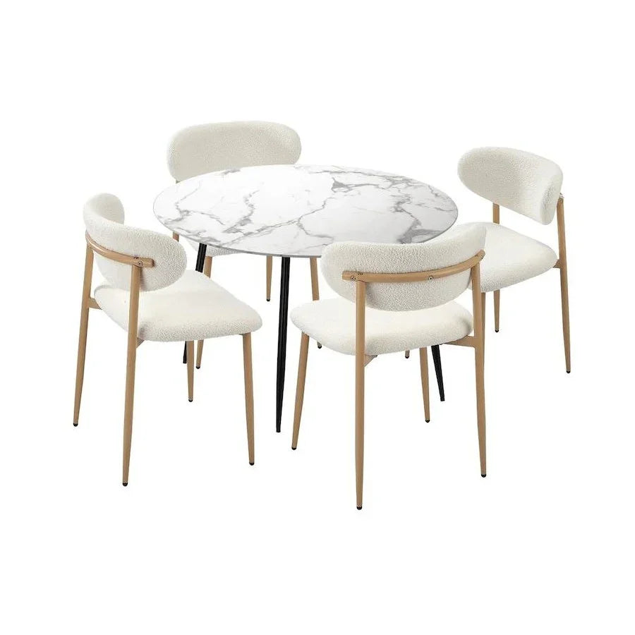 طاولة طعام - 4 كراسى - خشب MDF - دائريه- 75x90 سم