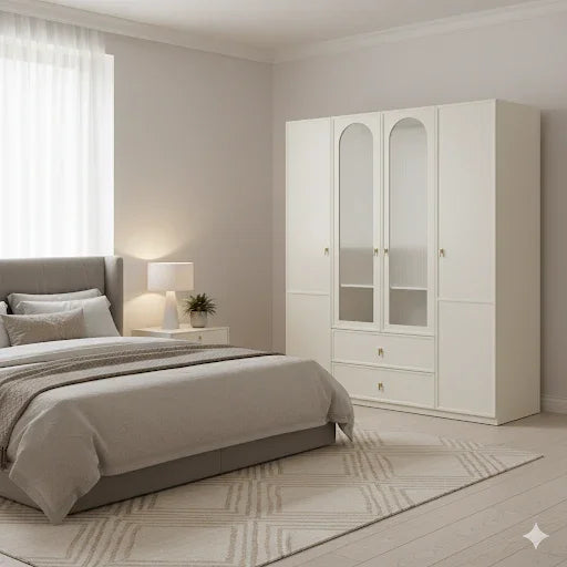 Wardrobe - MDF Wood - White - 180x60x220 cm - Cataloug
