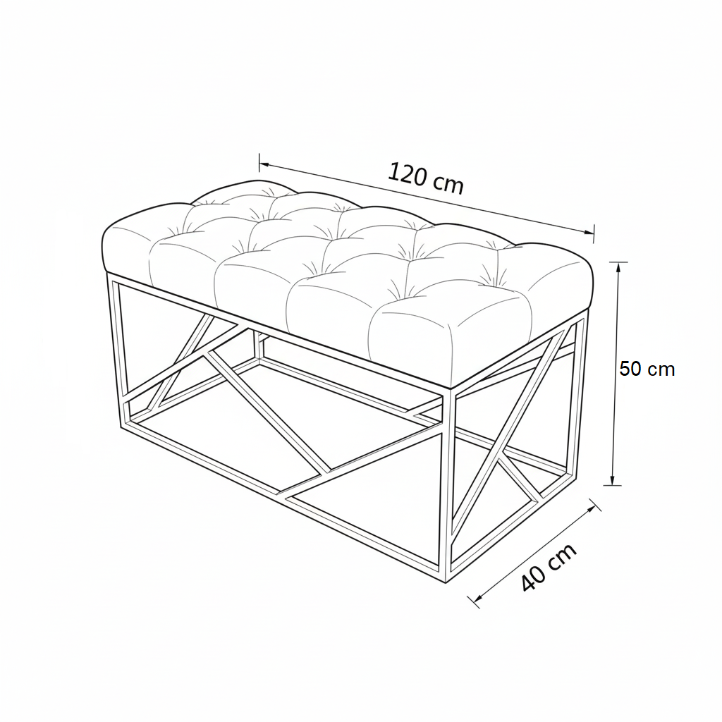 Banquet - Steel - Gold - 120×40×50 cm - Cataloug