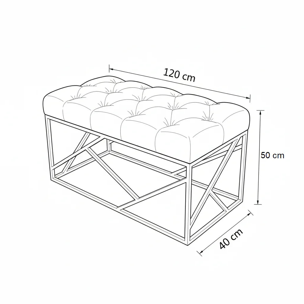 Banquet - Steel - Gold - 120x40x50 cm - Cataloug