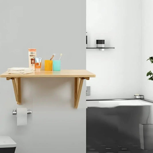 Wall mounted shelf- NW - Wooden color - 90x55x35 cm