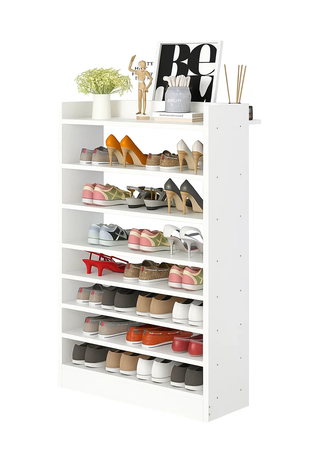 Shoe rack - MDF - White - 30x80x120 - Cataloug