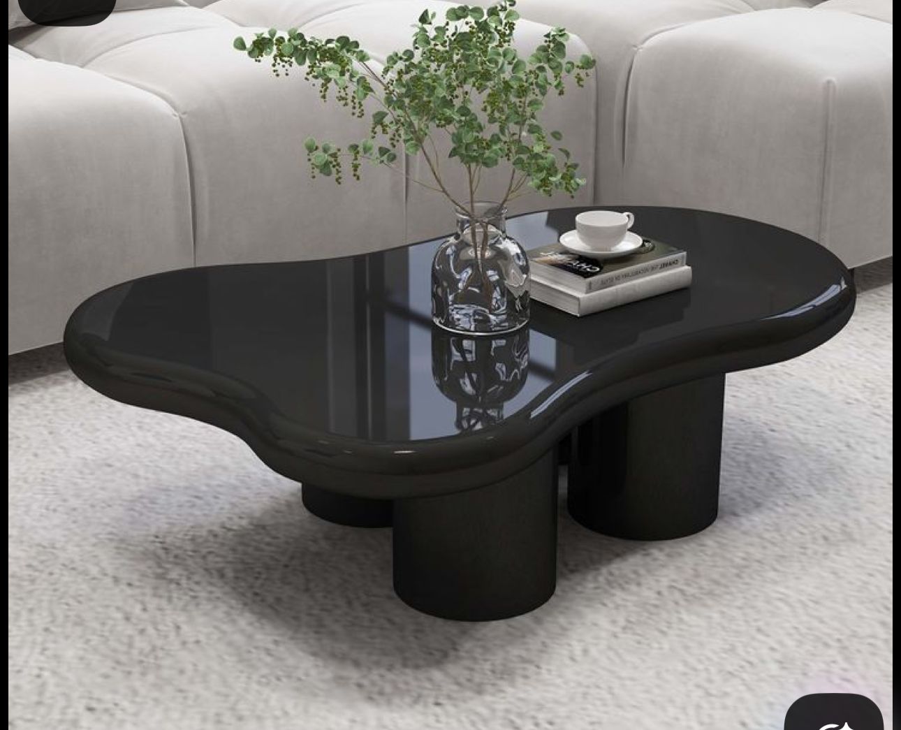 Table - Fiber Glass - Black - 120x78x45 cm