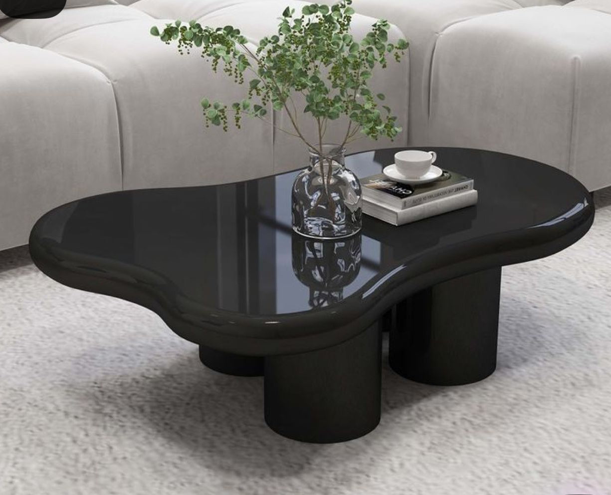 Coffe Table - Fiber Glass - Black - 120x78x45 cm