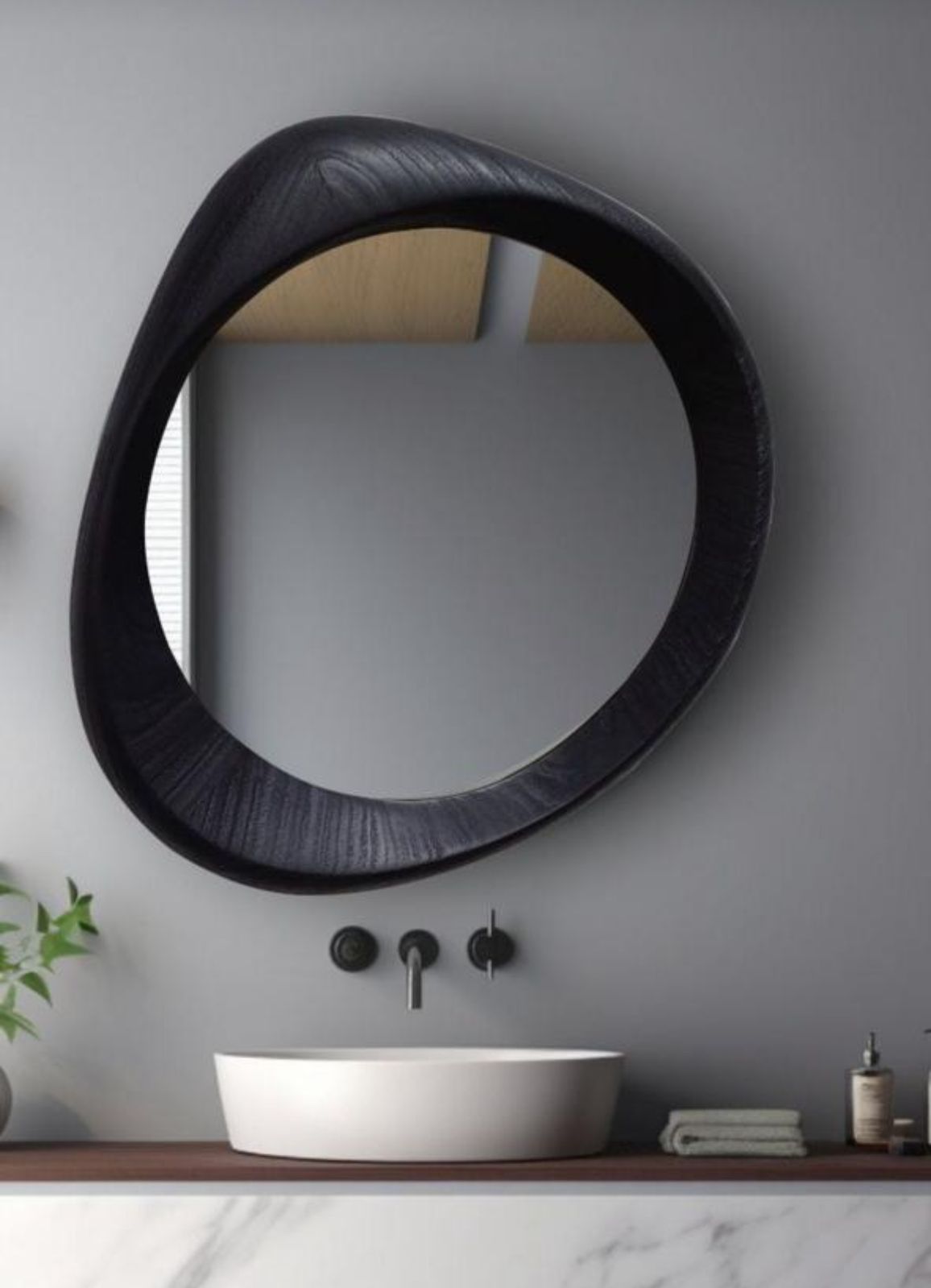 Mirror - Fiber Glass - Black