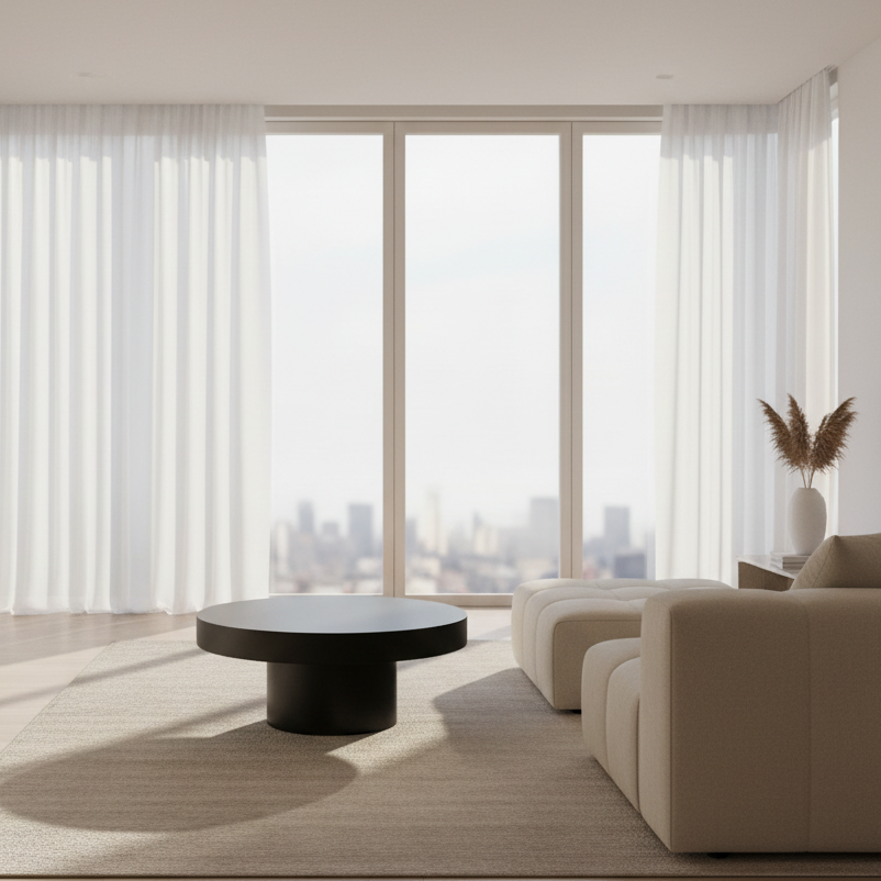 Table - Fiber Glass - Black - 80x55 cm