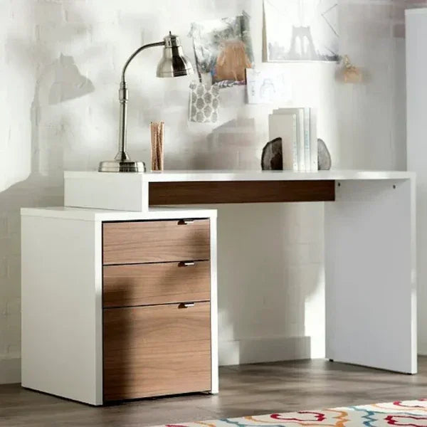 Desk - MDF Wood - White & Brown - 120x50x80 cm - Cataloug