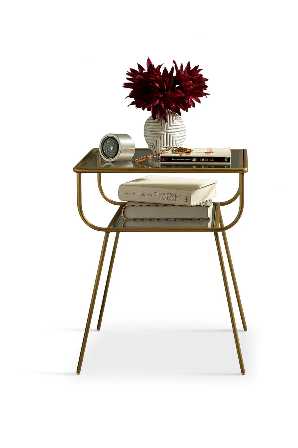 Commode - Steel - Glass - Gold - 65x50x40 cm - Cataloug