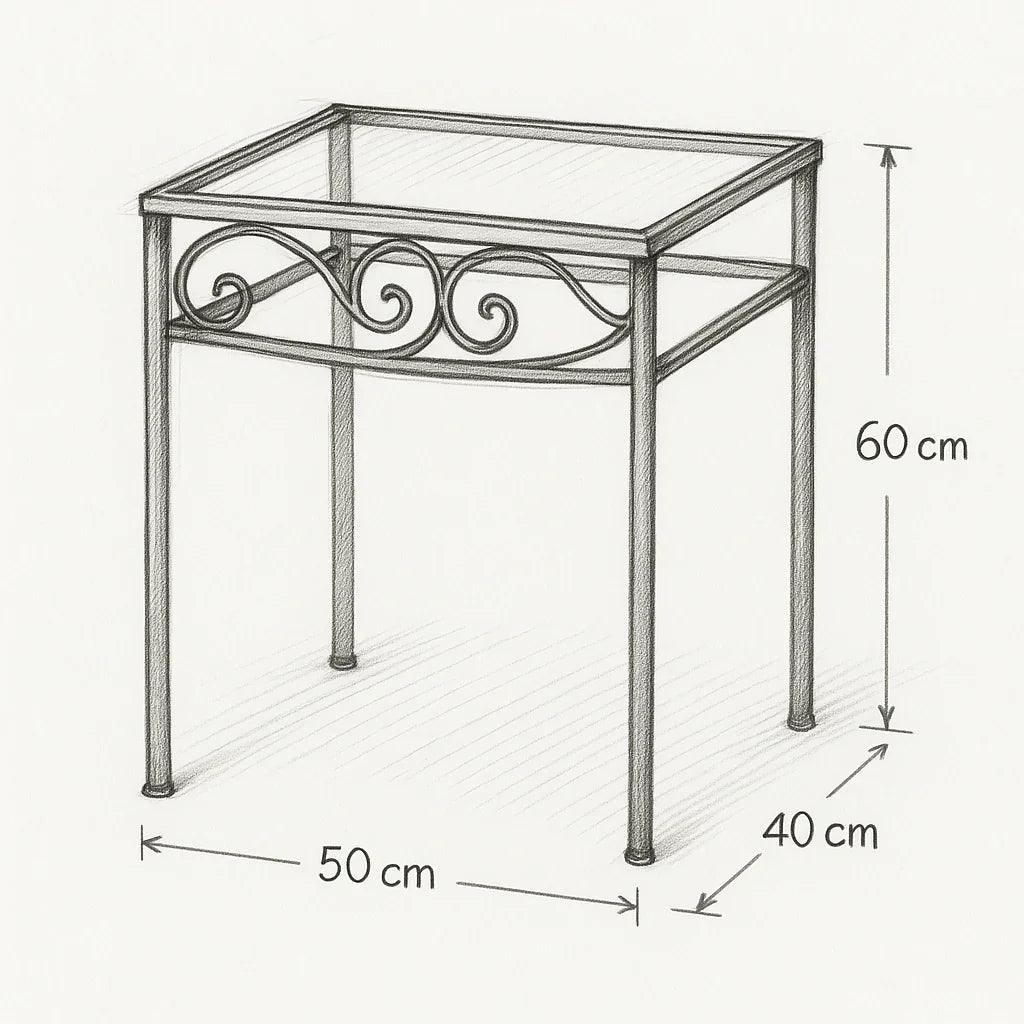 Commode - Steel - Glass - Black - 40x50x60 cm - Cataloug