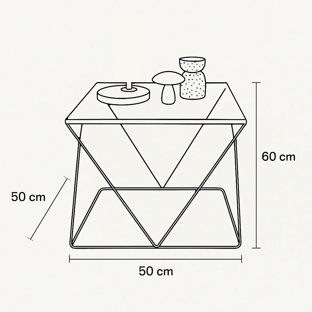 Commode - Steel - Glass - Black - 60x50x50 cm - Cataloug