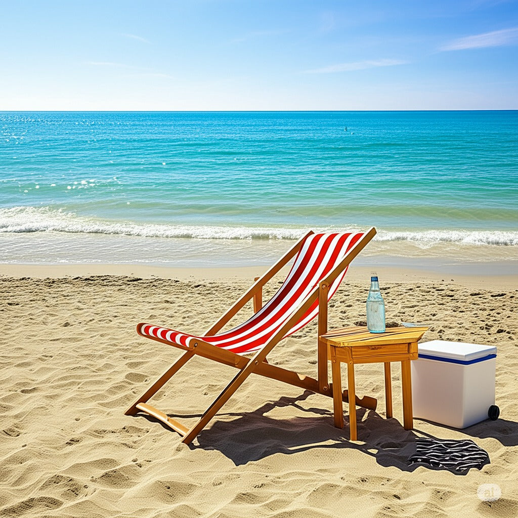 Beach Chair-Red Strips - BW.BC.301.0004