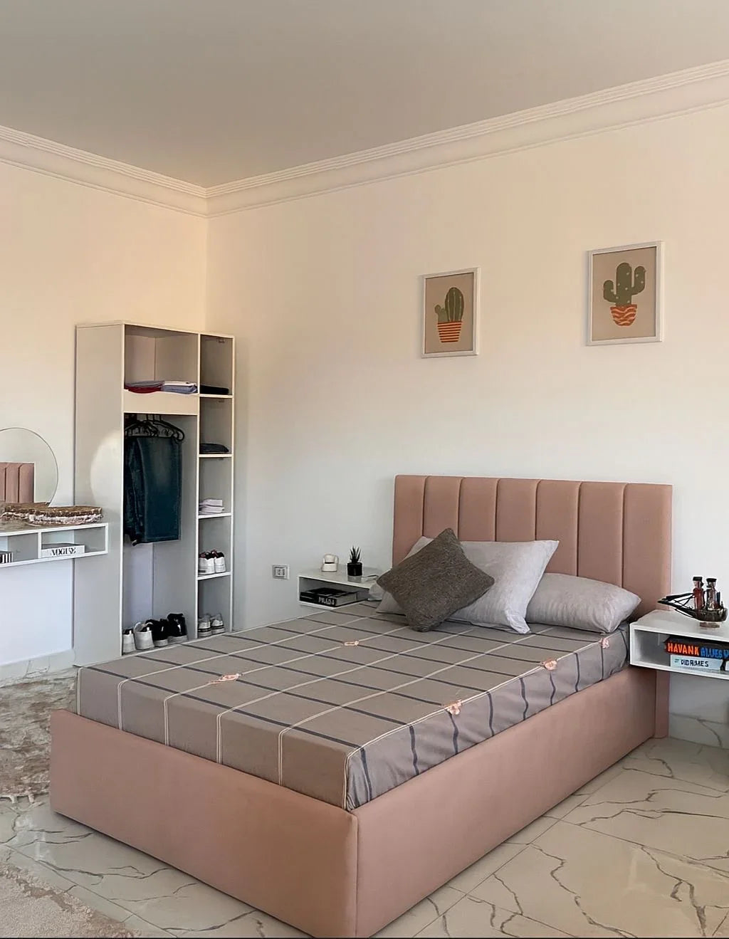 Full Bedroom - MDF - White & Grey