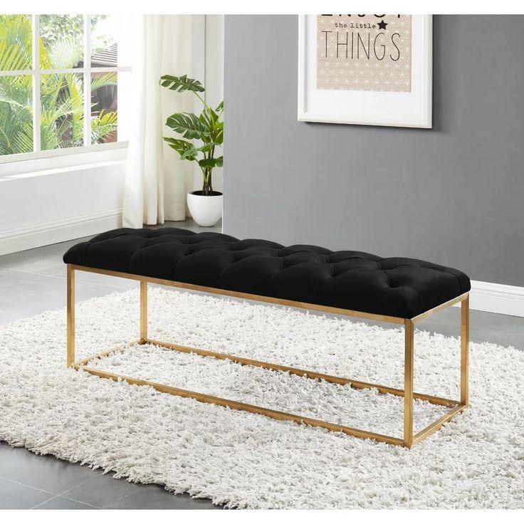 Banquet - Steel - Linen Fabric - Gold - 120×50×50 cm - Cataloug