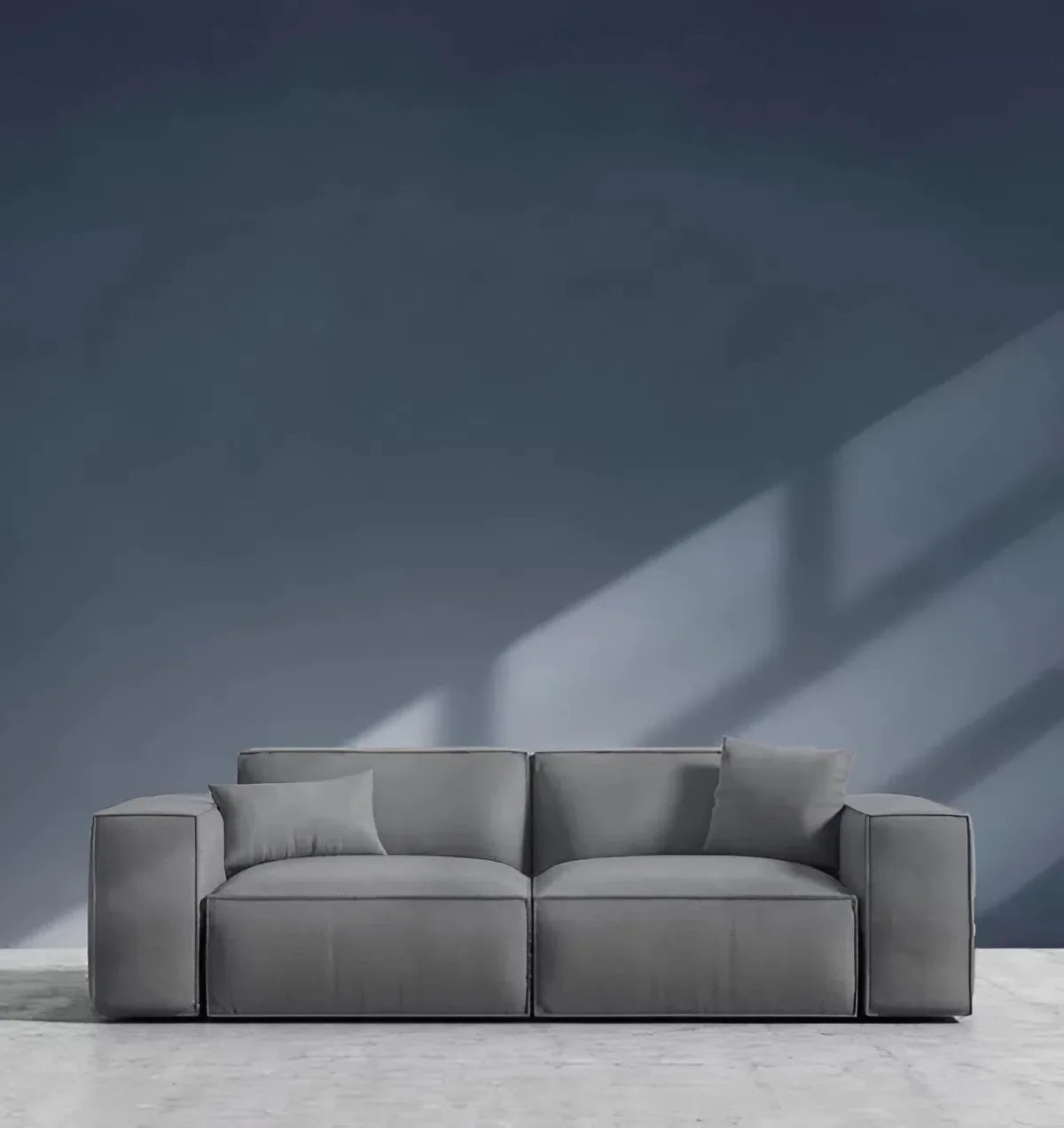 Sofa - Beech Wood - Linen Fabric - Grey - 200x90x75 cm - Cataloug