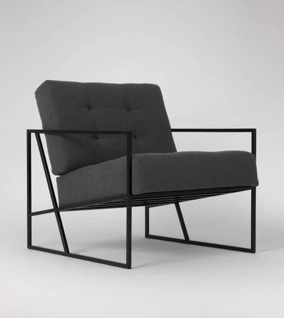 Bar Stool - Steel - Linen Fabric - Black - 80x65x70 cm - Cataloug