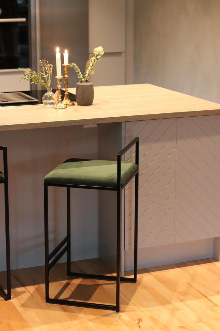 Bar Stool Steel Fabric Black