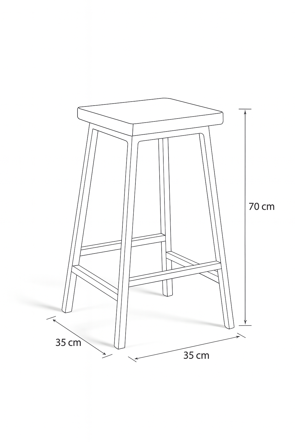 Bar Stool Steel Wood Black