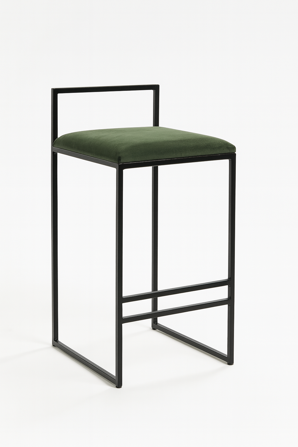 Bar Stool Steel Fabric Black