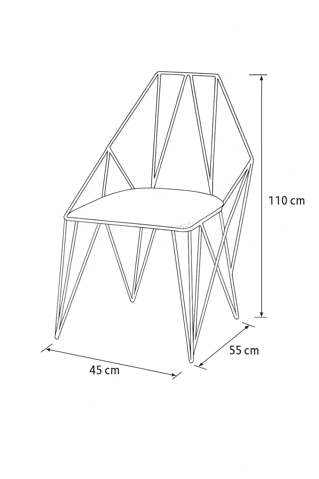 Bar Stool - Steel - Leather Fabric - Gold - 110x45x55 cm - Cataloug