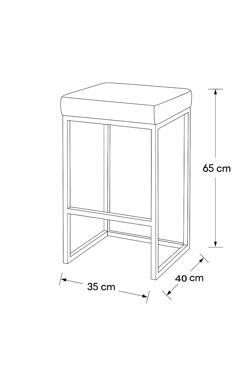 Bar Stool Steel Wood Black