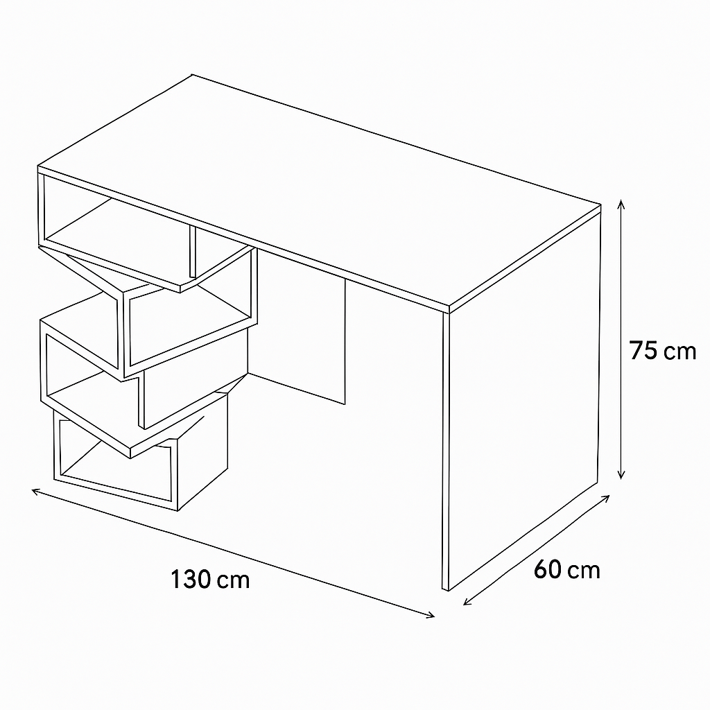 مكتب 130x60x75