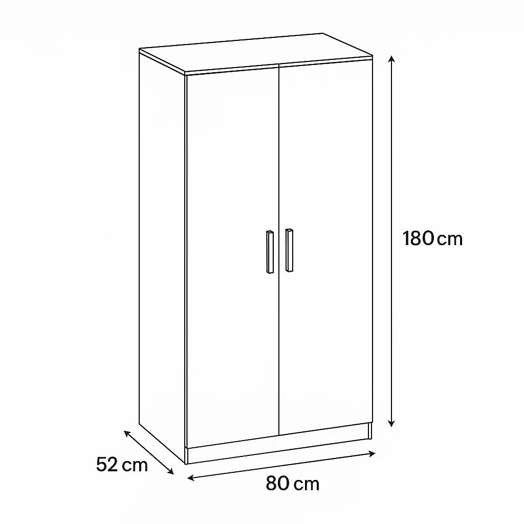 Wardrobe - MDF Wood - Multi Color - 80x52x180 cm - Cataloug