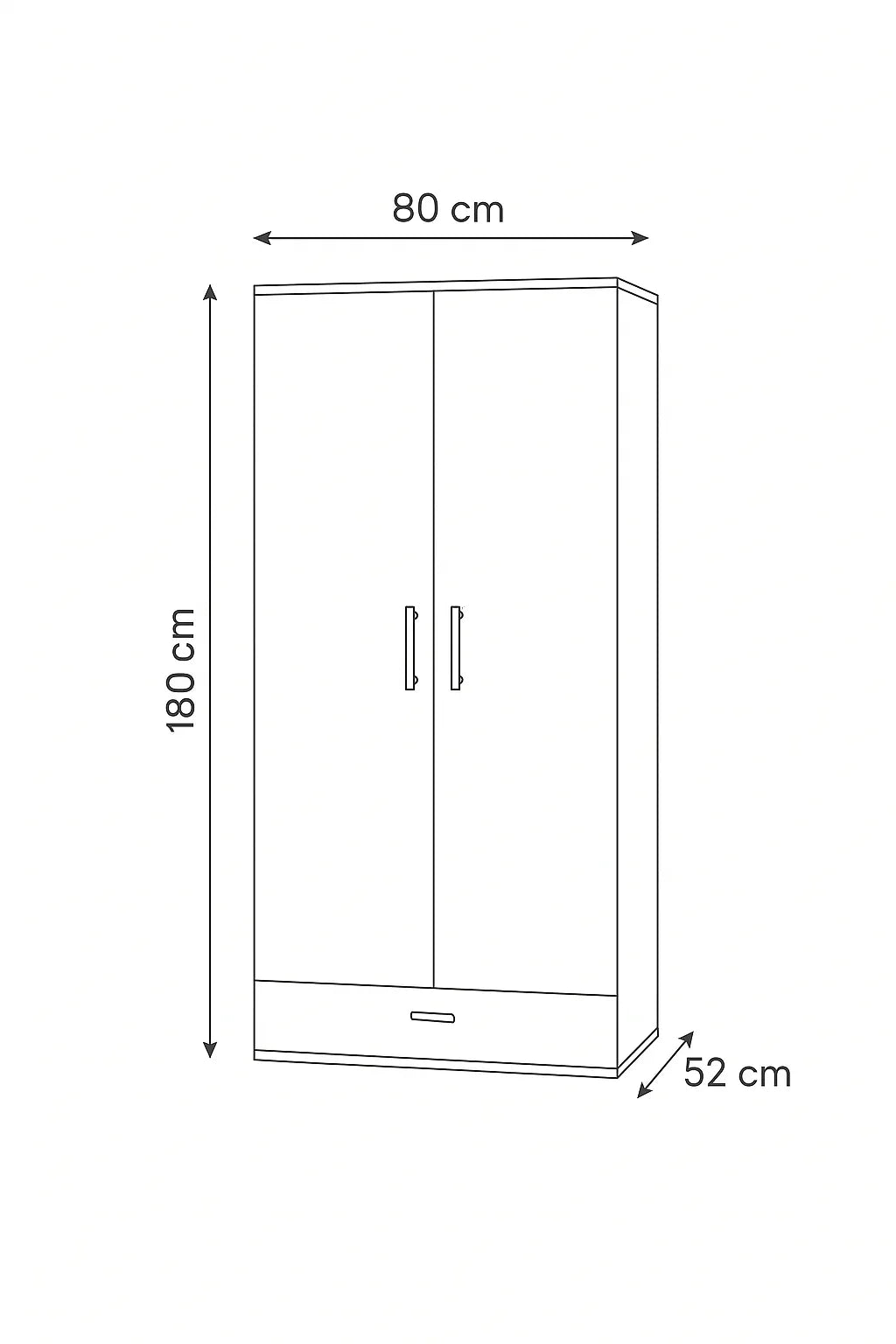 Wardrobe - MDF Wood - Multi Color - 80x52x180 cm - Cataloug