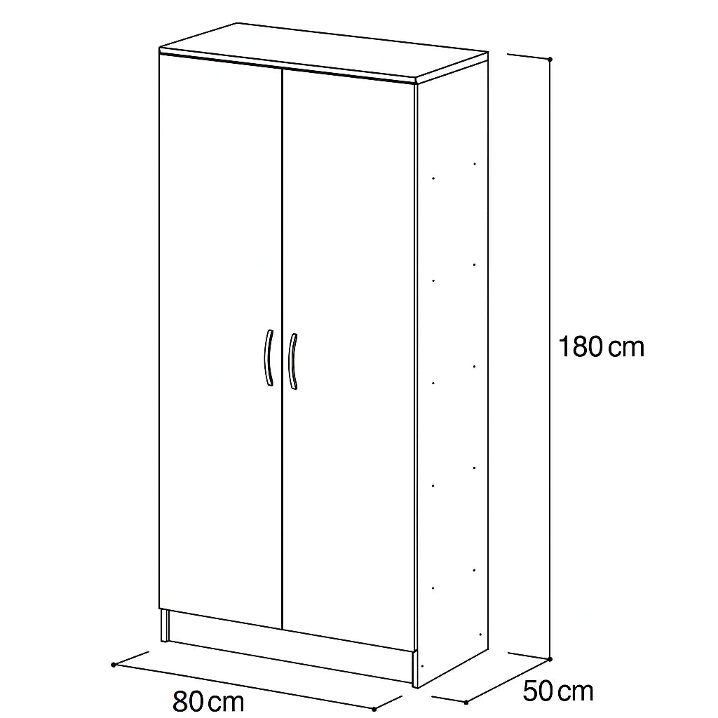 Wardrobe - MDF - White - 80x50x180 - Cataloug