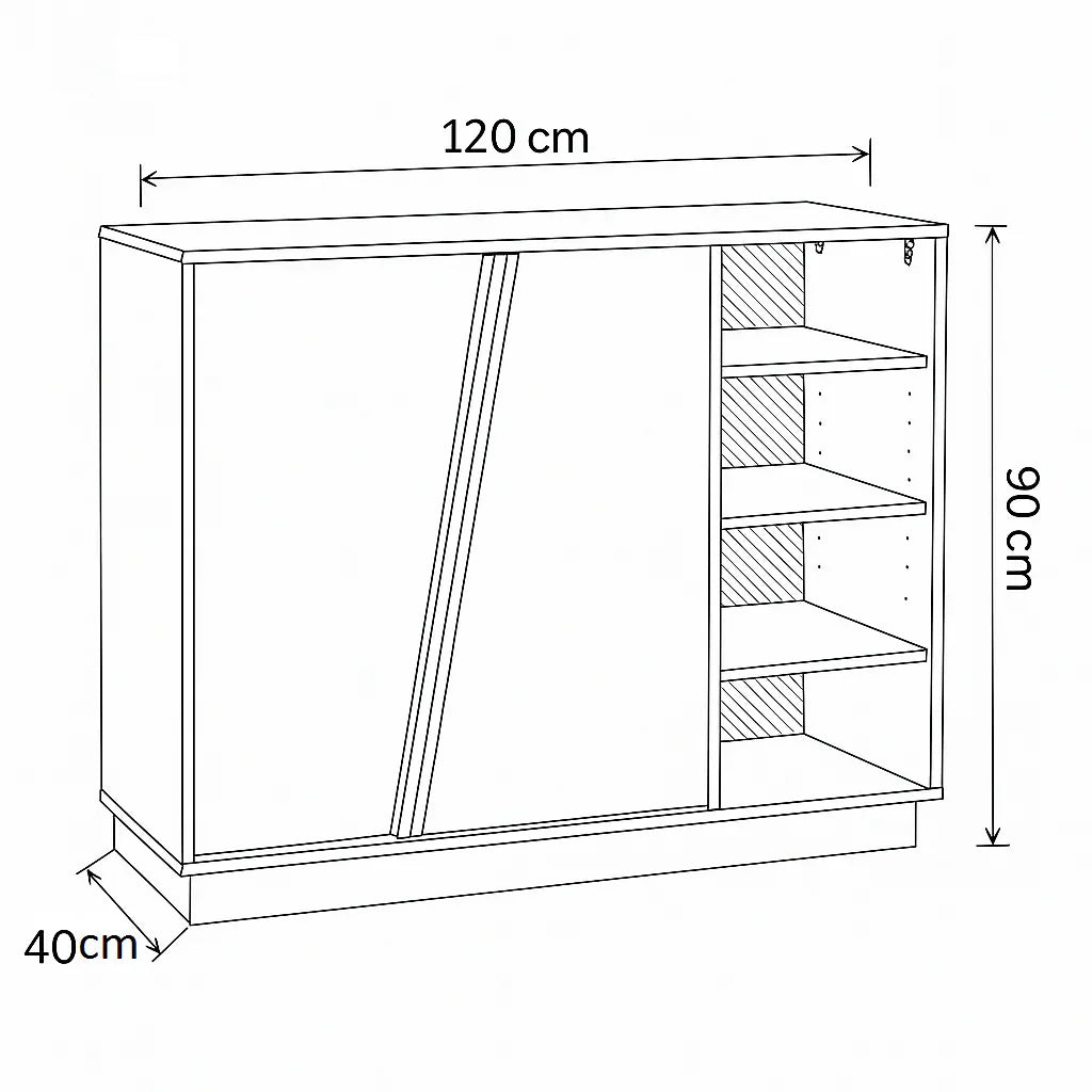 Shoe rack - MDF - Multi Color - 120x40x90 - Cataloug