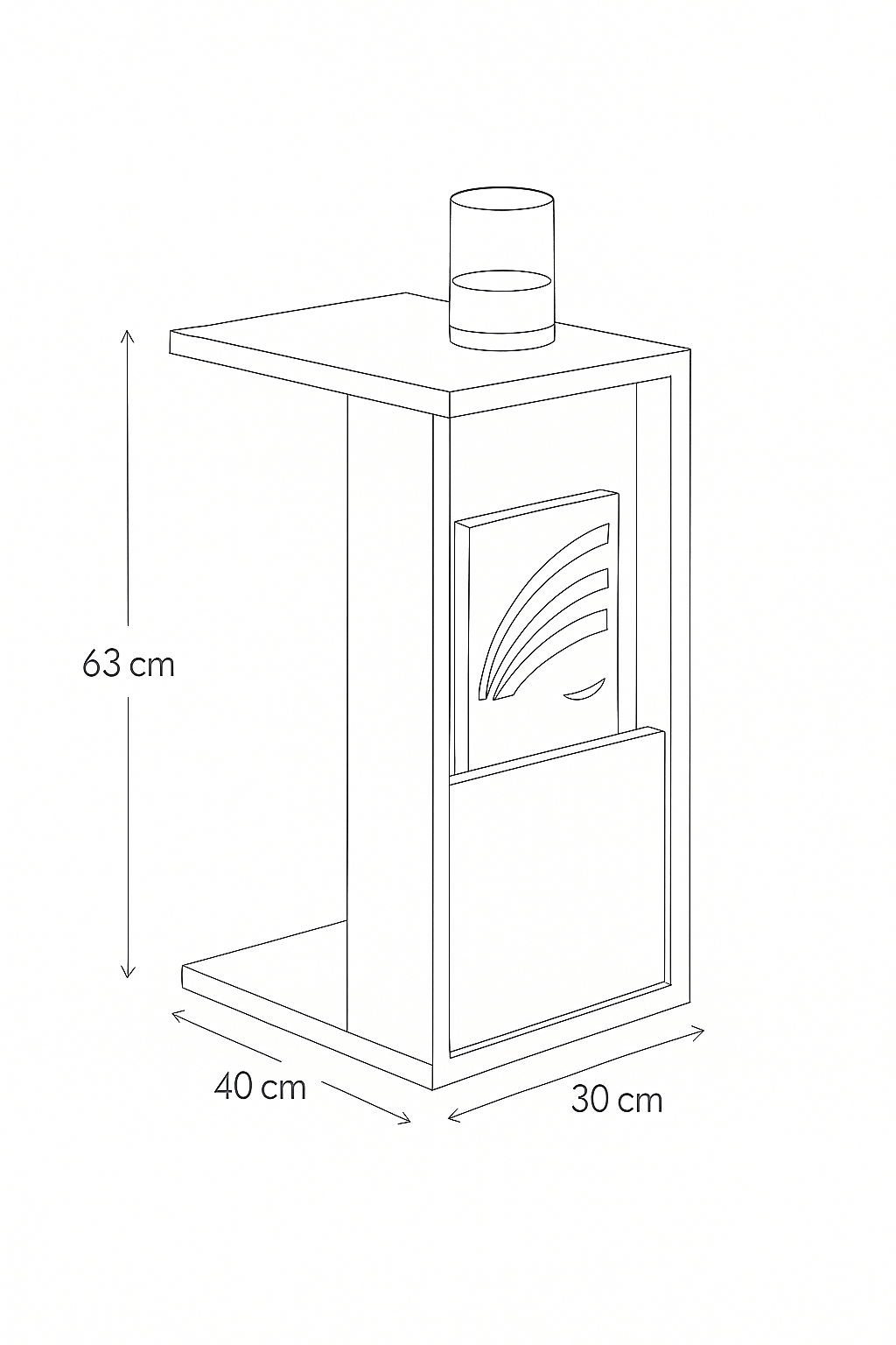 Side Table 30x40x63
