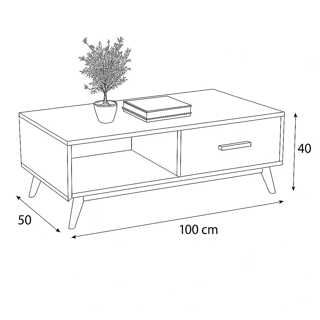 Coffee Table - MDF - Multi Color - 100x50x40 - Cataloug