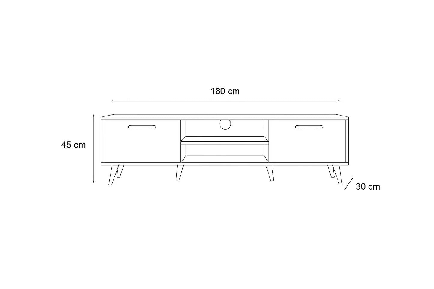 TV Unit - MDF Wood - Multi Color - 180x30x45 cm - Cataloug